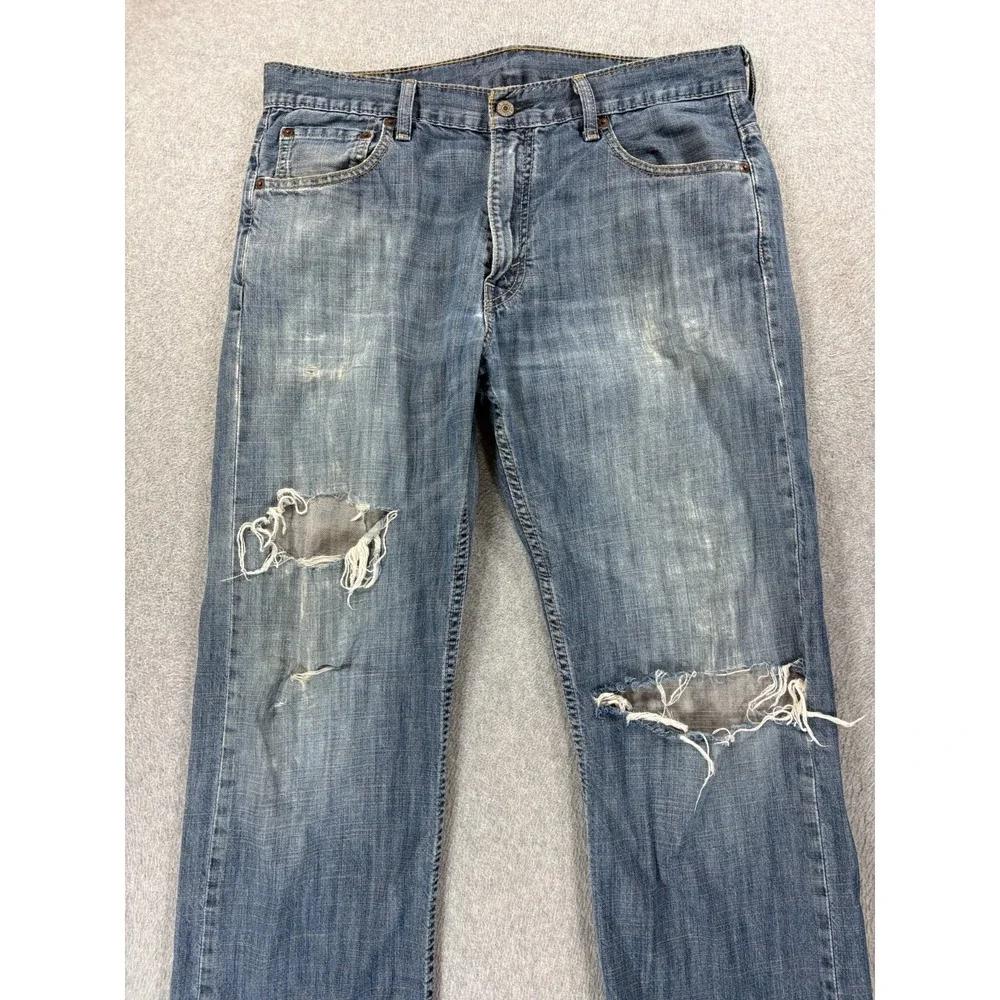 Levi's 569 Destroyed 5 Pocket Jeans (Men's 36x32) Blue‎